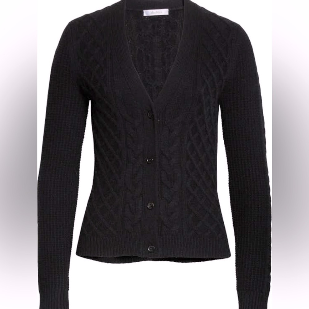 MAXMARA DIXIE CABLE KNIT WOOL & CASHMERE CARDIGAN XL NWT